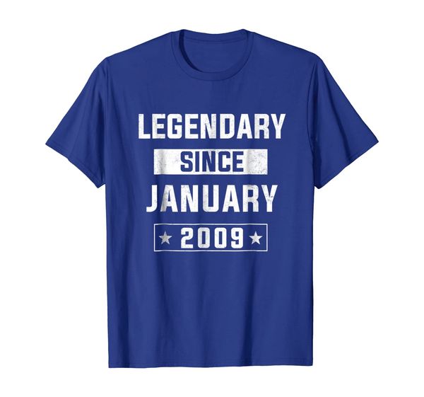 

legendary since january 2009 10th yrs awesome t-shirt gift, White;black