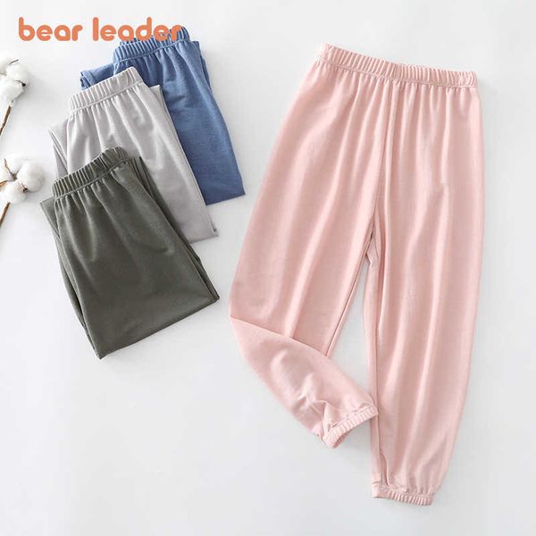 

bear leader girls boys summer pants fashion kids soft solid capris toddler baby loose clothing children casual cool pants 210708, Blue