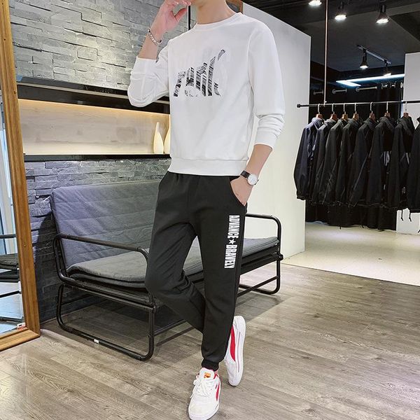 

men's jeans sports suit sweater autumn long-sleeved casual 2021 hooded sportswear clothing, Blue