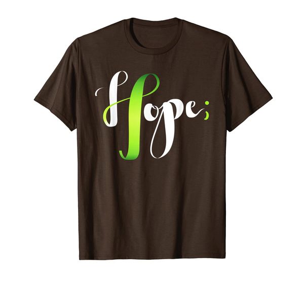 

hope green ribbon semicolon - mental health awareness t-shirt, White;black