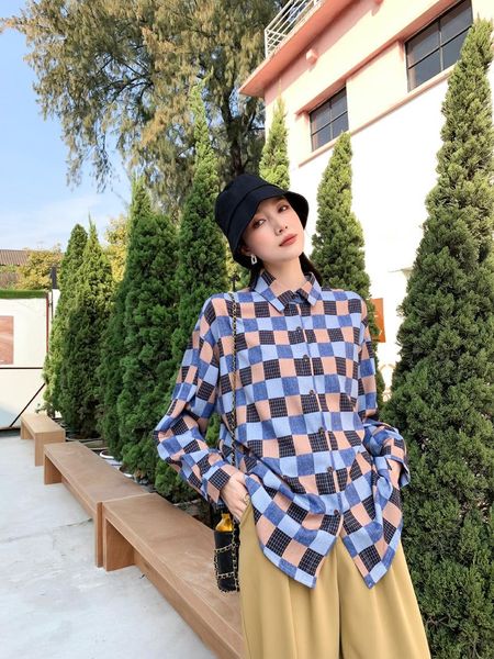 

ethnic clothing shirt design sense niche retro ancient loose plaid coat jacket, Red