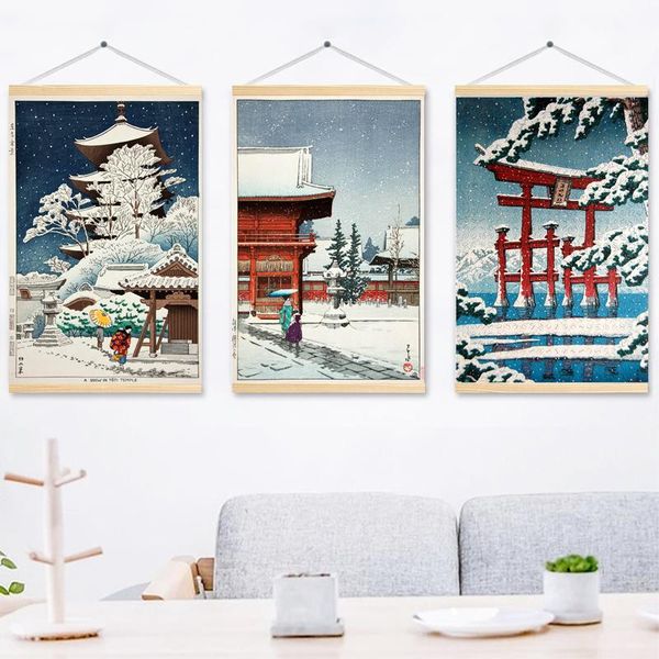 

frames japanese landscape canvas print poster sushi place wine house home decoration scroll paintings ukiyo-e wall decor