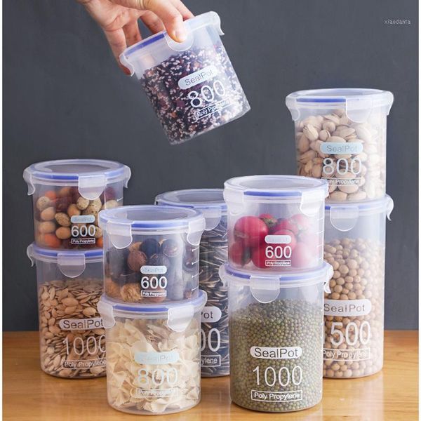 

storage bottles & jars sealed jar plastic food cereal kitchen refrigerator box