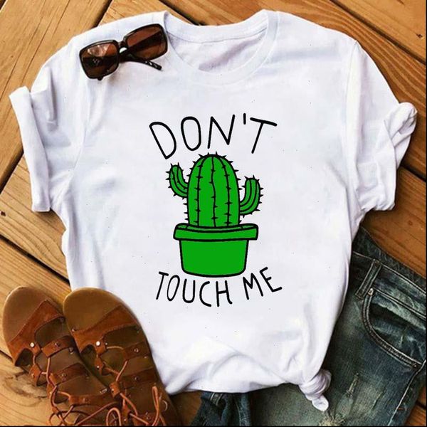 

womens cactus summer women t shirt fashion o neck short sleeve funny kawaii casual female tee, White