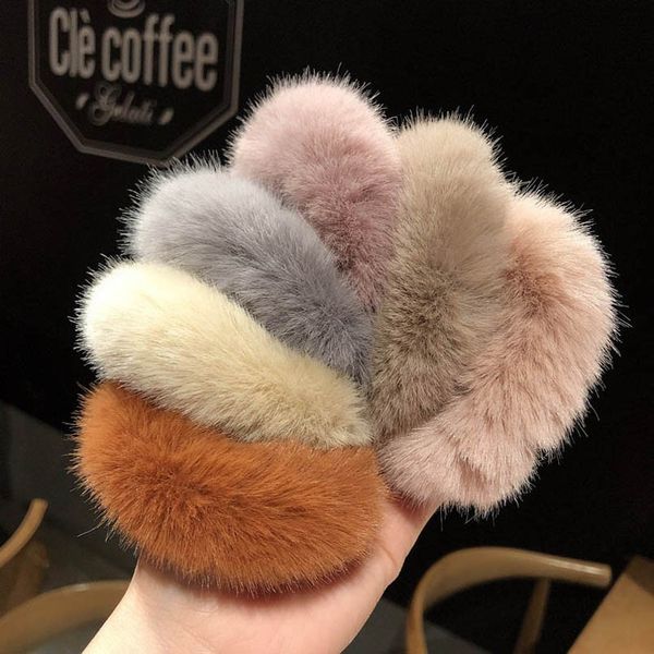 

girls hair accessories tie hairbands bands fur teenage kids headbands childrens scrunchies autumn winter b7401, Slivery;white