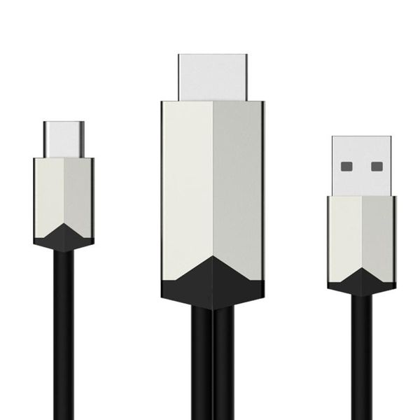 

audio cables & connectors type-c to adapter cable 2m 4k uhd male converter for pc computer tv display drop