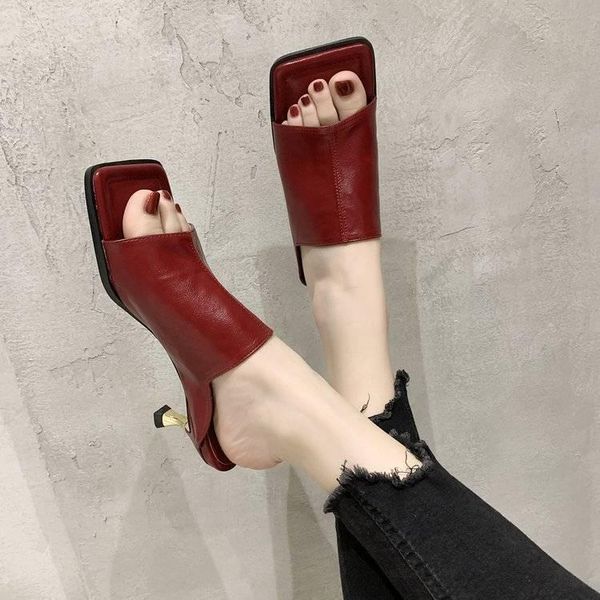 

slippers slipper shoes summer 2021 coach stiletto heel fashion sandals, Black