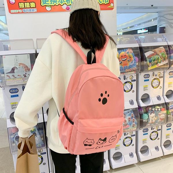 

school bags junior high bag for teenager girls 2021 kids cute cat backpack capacity students backbags female bagpack mochila