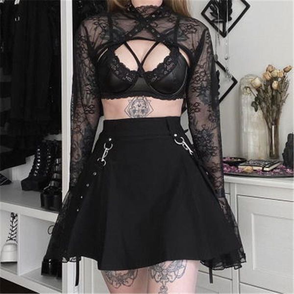 

skirts women punk mini black female club wear party arrival