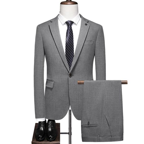 

men's suits & blazers (jacket +pants) est men 2 piece set suit for wedding tuxedo groom man blazer singer stage dress s-4xl, White;black