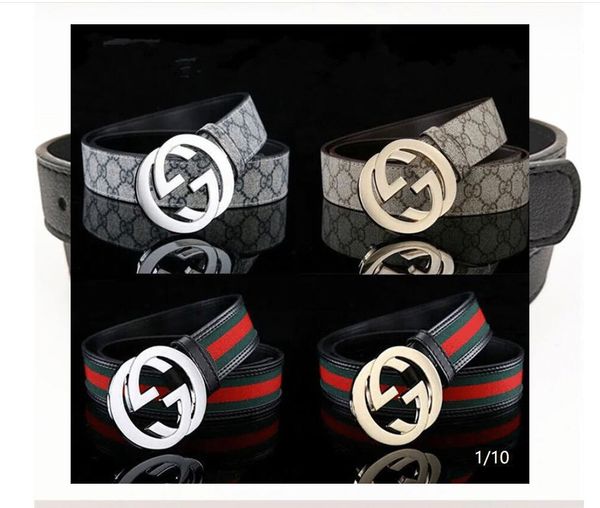 

985fashion big buckle genuine leather belt no box designer g men women mens belts22458, Black;brown