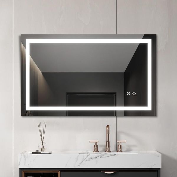 

mirrors anti-fog dimmable touch button led bathroom mirror