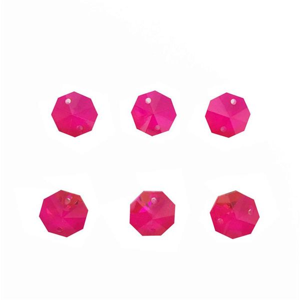 

chandelier crystal 4000pcs/lot , pink and fuchsia 14mm octagon beads in 2 holes for prism