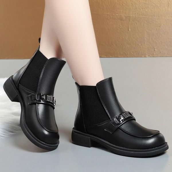 

boots socks heels women shoes autumn round toe boots-women luxury designer stockings lolita ankle flat rubber fashion rock, Black
