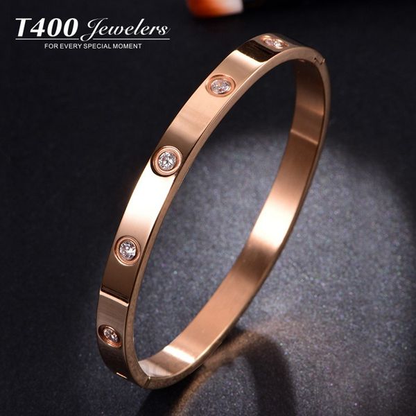 

love eternal ring lovers bracelet korea 18k rose gold plated bracelet titanium steel 1fzz, Black