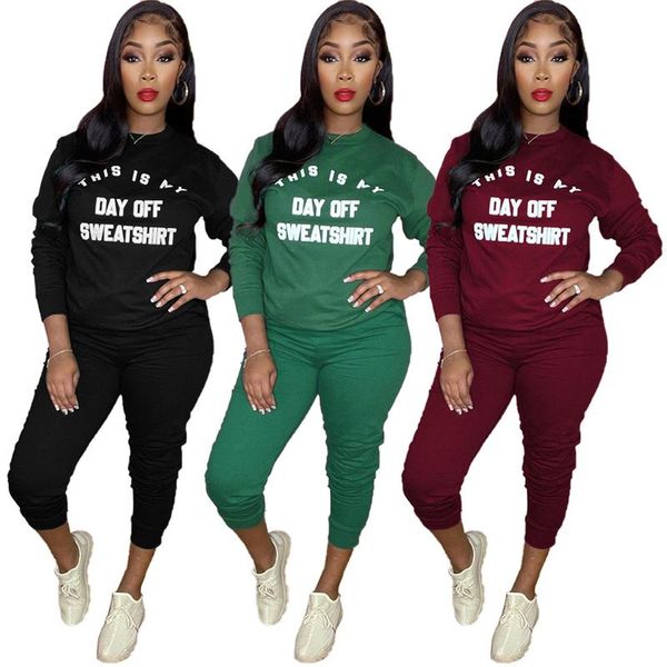 

women's two piece pants zkyzwx casual letter print set long sleeve sweatshirt fitness workout clothes for women lounge matching outfits, White