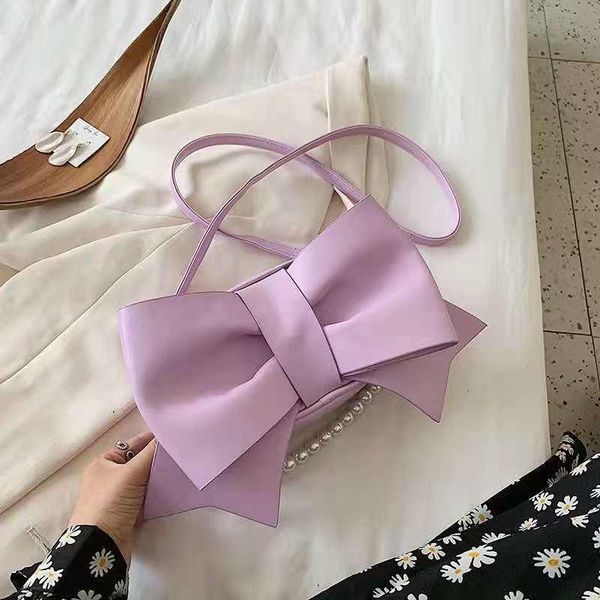 

evening bags summer small bag 2021 pearl portable female shoulder diagonal bow square wallet