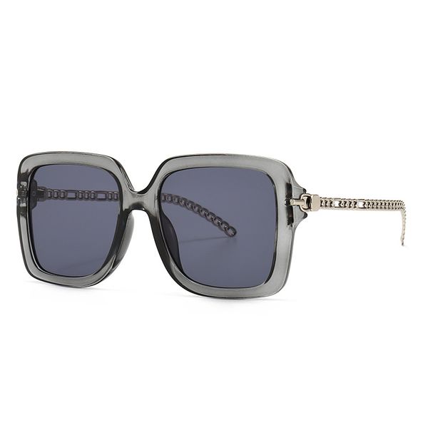 

luxury-6 colors new trendy ins fashion luxury designer chic oversized metal chain stand sunglasses for women men girls students uv 400 proof, White;black