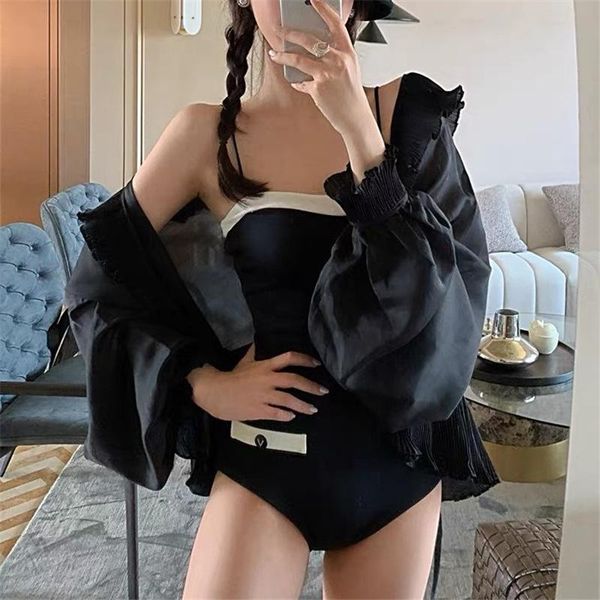 

swimsuit women plus size beach clothes bathing suit one piece swim ins female korean black white colours bikini animal cotton