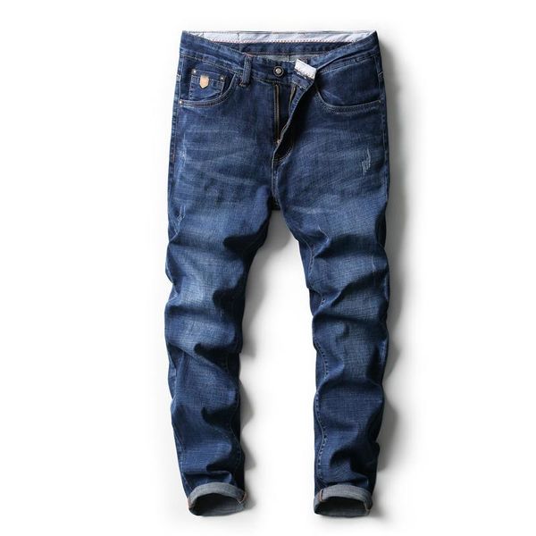 

jeans men summer 2021 blue slim straight denim pants casual fashion men's trousers full length cowboys male jeans hombre,076