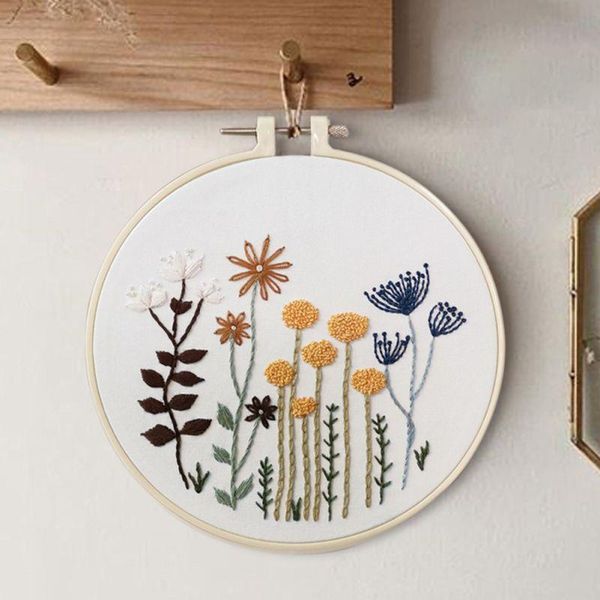 

other arts and crafts 30*30cm diy embroidery ribbon beginners shed sewing kit flowers cross-stitch hand-stitched decor needle craft