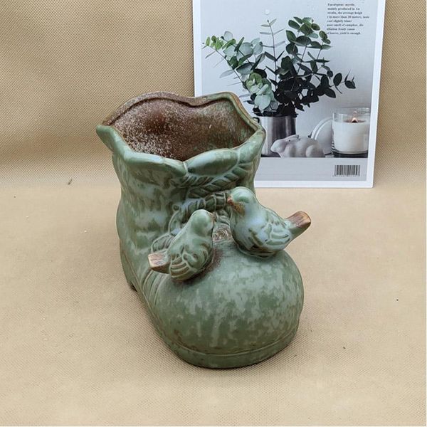 

planters & pots pastoral style creative shoes flower pot succulents planting potted plants outdoor garden decoration bonsai balcony