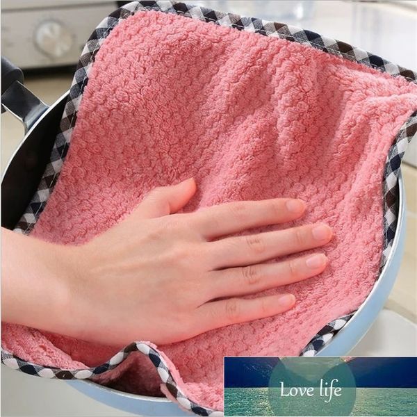 Cozinha Coral Velvet Prato Toalheiro Rag Non-stick Petróleo Prato de Pano Dupla Absorvente Absorvente Espessamento Pad de Fábrica Preço de Fábrica Especialista Qualidade Mais Recente Estilo