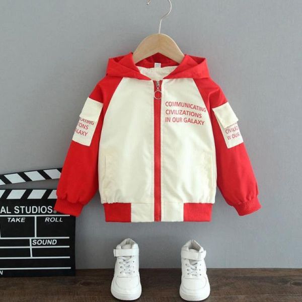 

jackets children's clothing autumn and winter jacket for boy letter hooded coats kids clothes windbreaker 2-10 years trench coat, Blue;gray