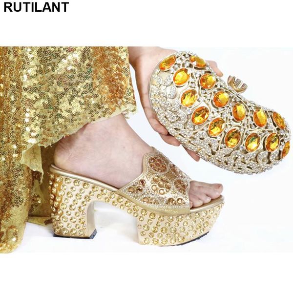 

dress shoes fashion luxury women designers african and bags matching set decorated with rhinestone pumps, Black