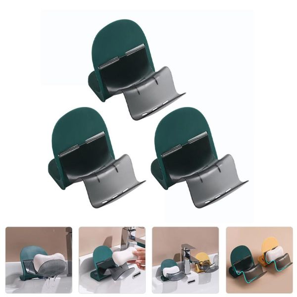 

soap dishes 3pcs punch boxes holder drain
