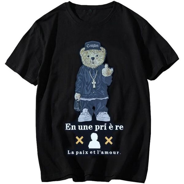 

men's t-shirts 2021 est plus size men tees fat guys t shirt 7xl 8xl 9xl print cartoon cotton o-neck collar short-sleeve t-shirt, White;black