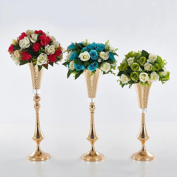 

vases 8 pcs/lot flower floor metal vase plant dried floral holder pots road lead home wedding corridor decoration zly011