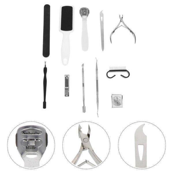

nail art kits 1 set 11pcs foot grinding tools creative calluses removal (silver)
