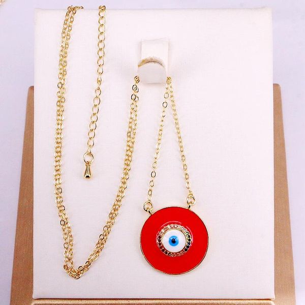 

pendant necklaces 3pcs, enamel with eye sign fashion women jewelry, Silver