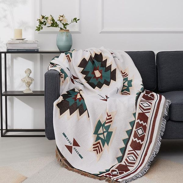 

blankets for beds bohemian ethnic style geometric throw blanket soft knitted with tassel decorative bedspread sofa cover