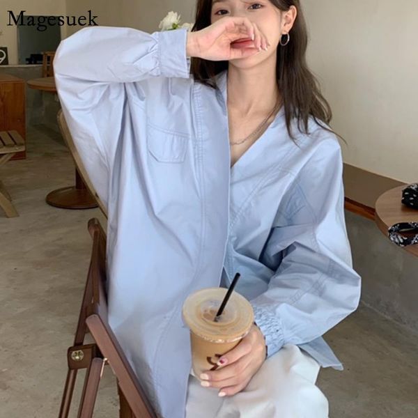 

women's blouses & shirts casual loose v-neck cotton shirt women blouse autumn long batwing sleeve ladies clothes blusa mujer 17635, White