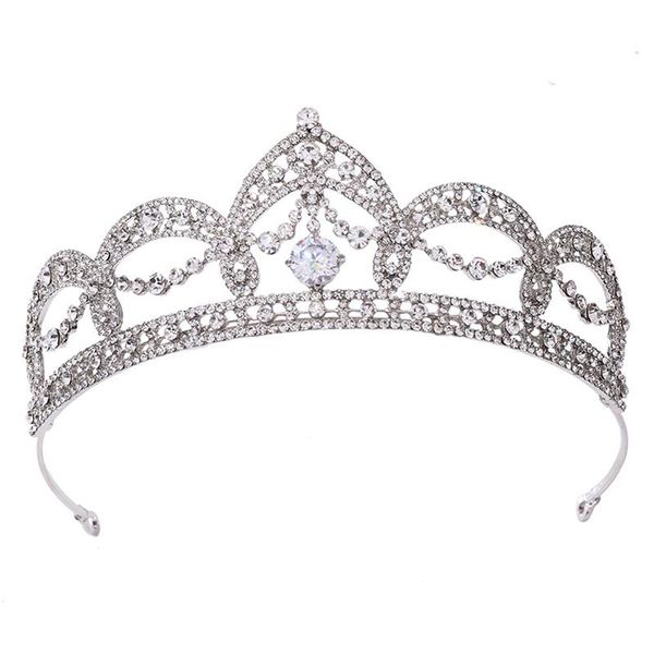 

hair clips & barrettes princess crystal rhinestone tiara european and american style crown wedding accessories for women ornaments, Golden;silver