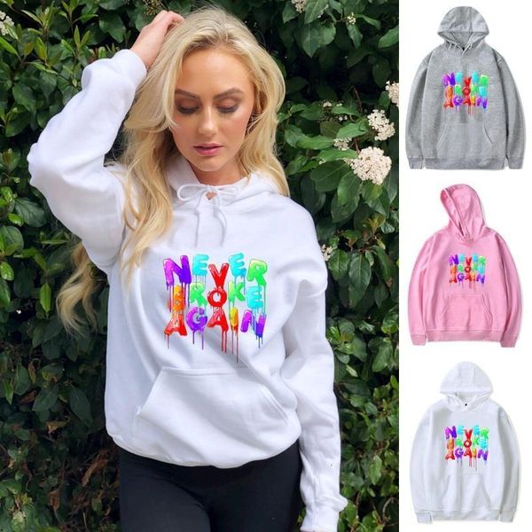 

new female hodies colorful never broke again printed hoodies women letter sweatshirts hooded autumn winter fashion pullover, Black