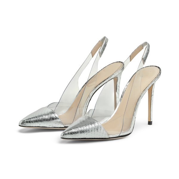 

dress shoes women clear high heels slingback pumps pointed toe, Black