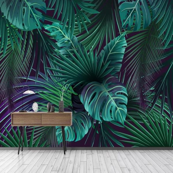 

wallpapers drop custom large wallpaper mural european retro plant rainforest banana leaf wall paper decorative painting