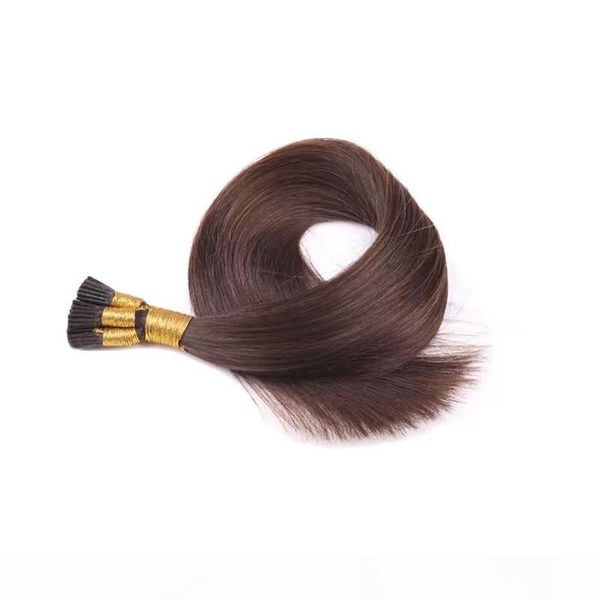 

14''-26'' 1g strand 100 strands lot #2 #6 #4 #60#613 #27 straight double drawn human hair remy stick tip hair extensions, Black