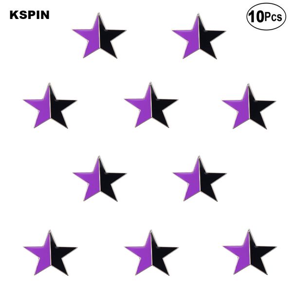 

purple-black star lapel pin flag badge brooch pins badges, Gray