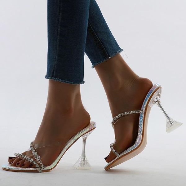 

high heels 35-42 large 2021 rhinestone sandals wine size women's shoes, Black