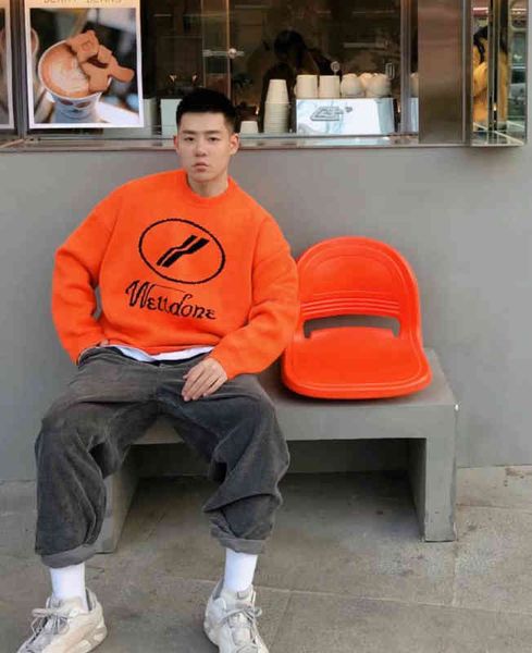

we11done pullover s men wo 1:1 welldone letter drop shoulder sweater, White;black