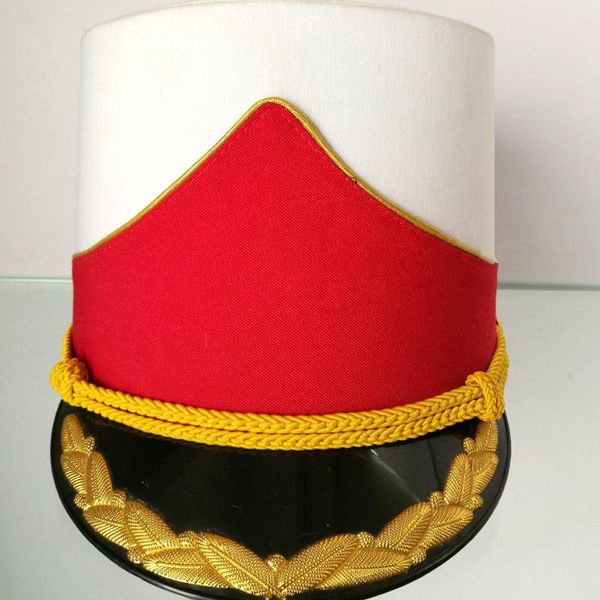 

party masks red white festival performance hats for adults and children el doorman cap drum team accessories guarder headwear