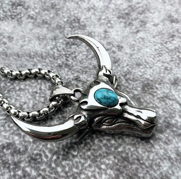 

pendant necklaces cow head necklace men fashion personality jewelry 2021 for, Silver