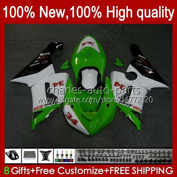 Полные тела для Kawasaki Ninja ZX 6R 600CC 6 R ZX636 ZX600C ZX6R 05 06 CUDLEWORK 7NO.56 ZX 636 ZX-600 ZX-636 600 CC 05-06 ZX600 ZX-6R 2005 2006 OEM Обтекивающие набор Green завод