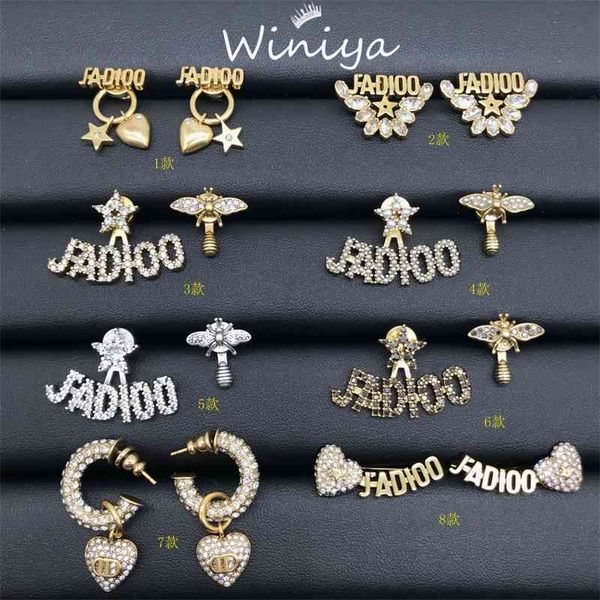 

75% off outlet online family new brass letter bee asymmetric earrings, Silver