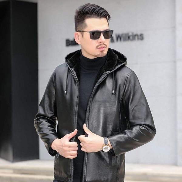 

men's jackets pu leather jacket zip up slim stand biker motorcycle coat outwear fleece liner warm winter 2022, Black;brown