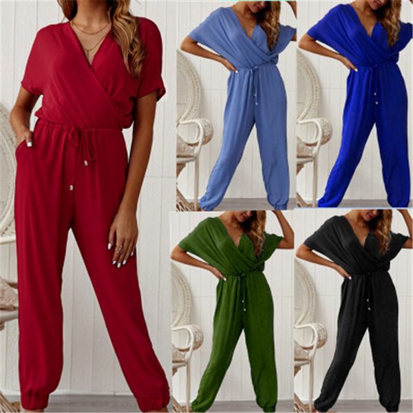 

2021 playsuits streetwear overalls plus fashion harajuku new elegant bodysuit women straight solid jumpsuit l037, Black